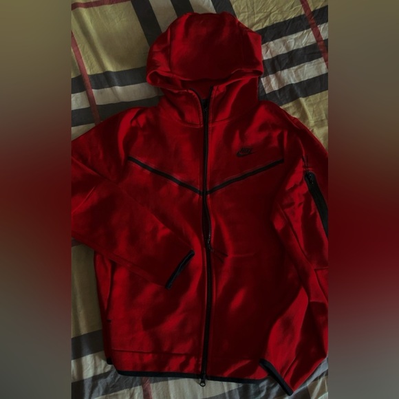 Nike Other - SOLD‼️ Nike Sportswear Tech Fleece Full-Zip hoodie in Red. men’s size Medium